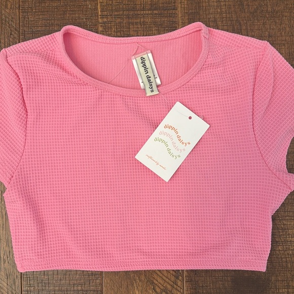 Dippin Daisy’s Joni Bikini Cropped Top Only in Pink - Picture 3 of 9